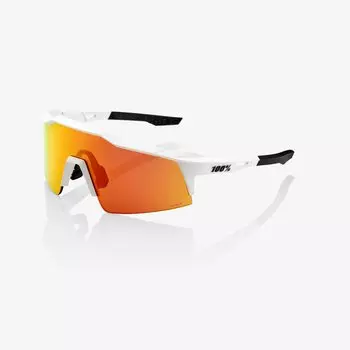 Очки велосипедные Speedcraft SL Soft Tact Off 100% , белые, HIPER красная зеркальная линза, 61002-010-43