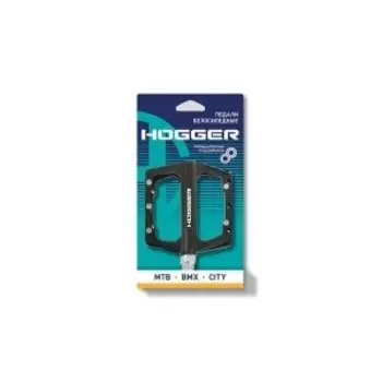 Педали HOGGER PLATFORM алюминиевые, 112x101мм, резьба 9/16", со сменными шипами, промподшипники, черные, PDHG624SBBK