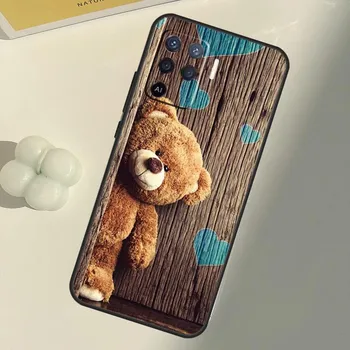 Чехол с милым медведем для OPPO A74 A94 A54 A1K A15 A16 A52 A72 A83 A91 A93 A53S A5 A9 A31 A53 2020, чехол Find X3 Pro