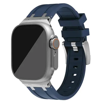Ремешок для часов спортивный ремешок для Apple Watch 8 Ultra 49 мм 45 мм 42 44 мм мягкий силиконовый браслет для серии IWatch 8 7 6 5 4 SE 41 мм 38 40 мм Correa for ultra 49mm