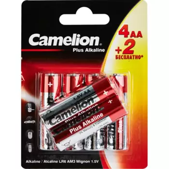 Батарейка Camelion Plus Alkaline 4+2LR03-BP алкалиновая LR6 AA 6 шт.
