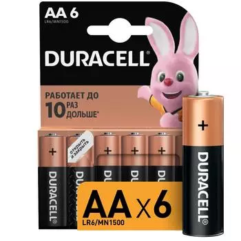 Батарейка алкалиновая Duracell AA/LR6 6 шт