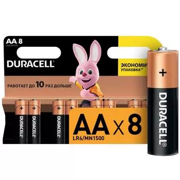 Батарейка алкалиновая Duracell AA/LR6 8 шт