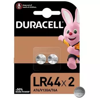 Батарейка алкалиновая Duracell LR44 2 шт.