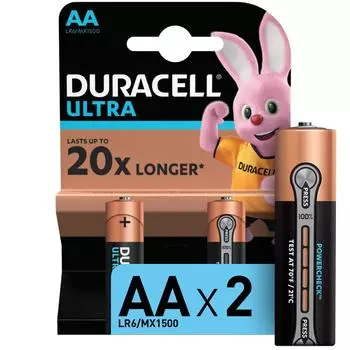 Батарейка алкалиновая Duracell Ultra AA/LR6 2 шт