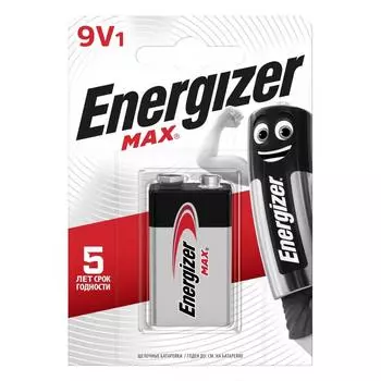 Батарейка алкалиновая Energizer Max 9V/6LR61, 9 В, 1 шт.