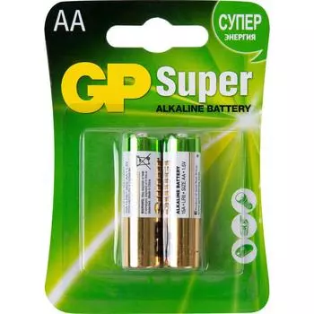 Батарейка GP Super алкалиновая LR6 AA 2 шт.