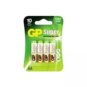 Батарейка GP Super алкалиновая LR6 AA 4 шт.