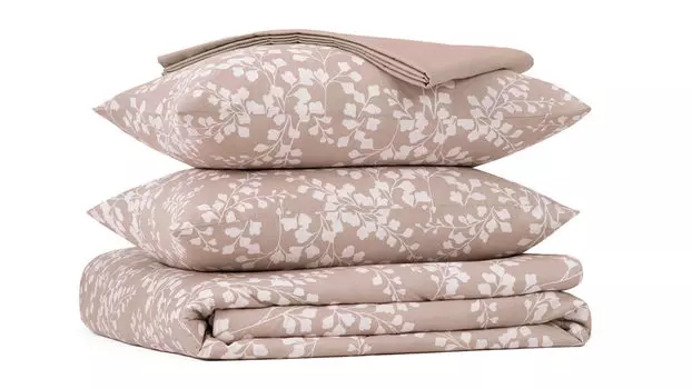 Комплект постельного белья Basic Twill, цвет Цветочный Мокка