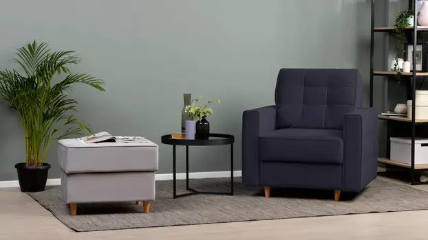 Кресло Amani Sky Velvet с широкими подлокотниками