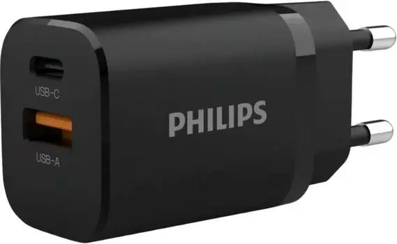 Зарядное устройство сетевое Philips DLP5331CB/74 GAN PD30W+QC3.0 черное