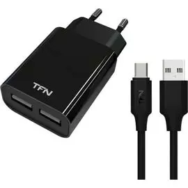 Зарядное устройство сетевое TFN WC2U24AMICBK 2.4A+microUSB black