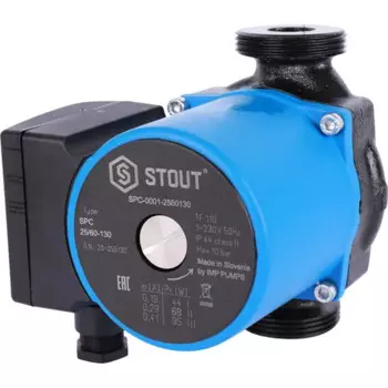 Циркуляционный насос Stout SPC-0010-2560130 25/6 130 мм с гайками 1 1/2"