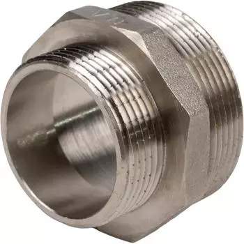 Ниппель переходной Valtec наружная-наружная резьба 1 1/2"х2" никелированная латунь VTr.580.N.0908