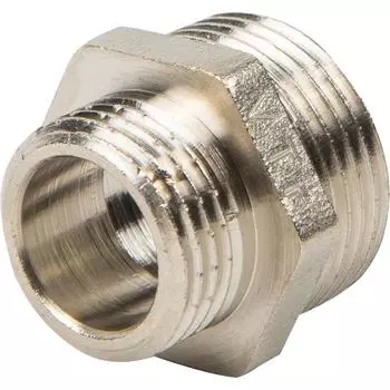Ниппель переходной Valtec наружная резьба 3/4"х1/2" мм никелированная латунь VTr.580.N.0504