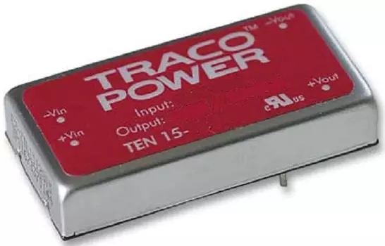 Преобразователь DC-DC модульный TRACO POWER TEN 15-2411WI Монтаж: на плату, 2x1 inch; P вых: 15 Вт; #: 1; U вх: 9...36 В; Выход: 5.1 В; Возможности: