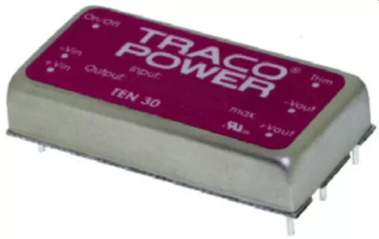 Преобразователь DC-DC модульный TRACO POWER TEN 30-2411WIN Монтаж: на плату, 2x1 inch; P вых: 30 Вт; #: 1; U вх: 9...36 В; Выход: 5.1 В; Возможности:
