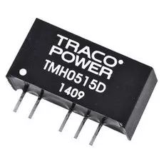 Преобразователь DC-DC модульный TRACO POWER TMH 0515D Монтаж: на плату, SIP7; P вых: 2 Вт; #: 2; U вх: 4.5...5.5 В; Выход: 15 В, -15 В; Защита: КЗ