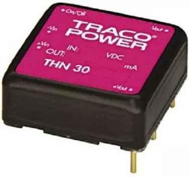 Преобразователь DC-DC модульный TRACO POWER THN 30-2415WI Монтаж: на плату, 1x1 inch; P вых: 30 Вт; #: 1; U вх: 9...36 В; Выход: 24 В; Возможности: ДУ