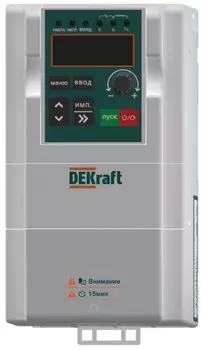 Преобразователь частоты DEKraft DEKV060G0R75T4B DEKV060-0.75кВт 3 фазы 380В с торм. модулем