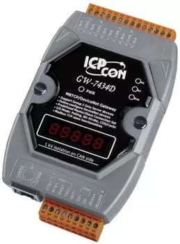 Преобразователь ICP DAS GW-7434D-G CR Modbus TCP/RTU/ASCII Slave to DeviceNet Master Gateway (RoHS)