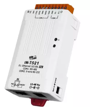 Преобразователь ICP DAS tM-7521 CR Tiny Addressable Serial Converter with PoE and 1 RS-232 and 1 RS-485 Ports (RoHS)