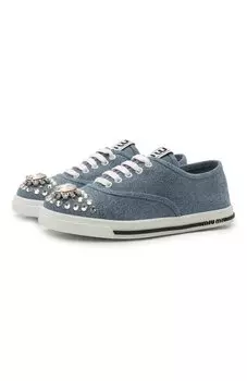 Текстильные кеды Miu Miu