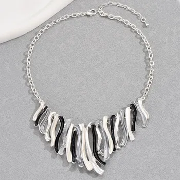 Geometric fashion OL wind necklace simple irregular drip oil design hip hop collarbone chain versatile long chain