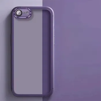 Прозрачный чехол для телефона с пленкой для линз для iPhone 16E 16 E, прозрачный силиконовый защитный матовый чехол для камеры из ТПУ для iPhone SE 4 5G SE4 for iphone 16E чёрный