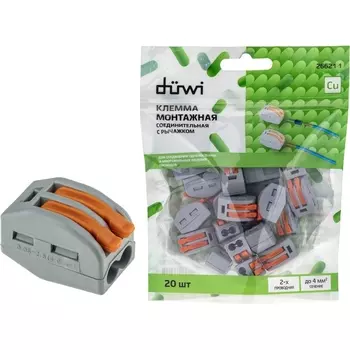 Клемма рычажковая 20 шт. duwi 26621 1 Duwi