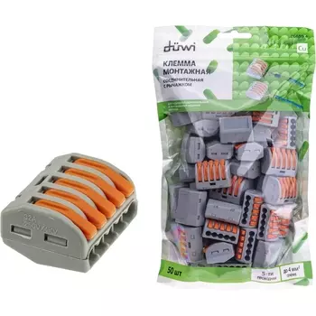 Клемма рычажковая 50 шт. duwi 26659 4 Duwi