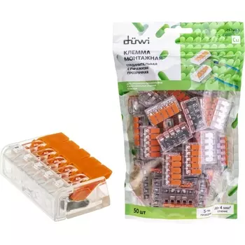 Клемма рычажковая 50 шт. duwi 26748 5 Duwi