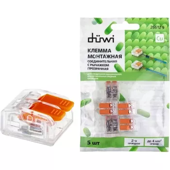 Клемма рычажковая 5 шт. duwi 26612 9 Duwi