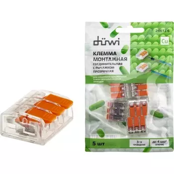 Клемма рычажковая 5 шт. duwi 26613 6 Duwi