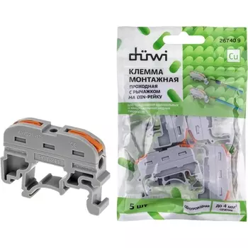 Клемма рычажковая 5 шт. duwi 26740 9 Duwi