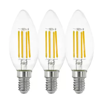 Лампа светодиодная филаментная Eglo E14 4W 2700K прозрачная 12811