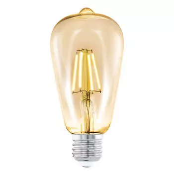 Лампа светодиодная филаментная Eglo E27 4W 2200К янтарь 11521