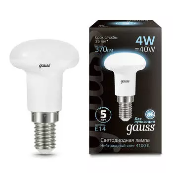 Лампа светодиодная рефлекторная Gauss E14 4W 4100K матовая 106001204