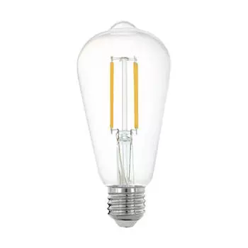 Лампа светодиодная филаментная диммируемая Eglo E27 6W 2700K прозрачная 11862