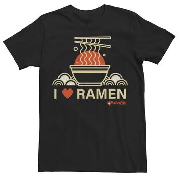 Мужская футболка Maruchan I Heart Ramen с чашей и палочками для еды Licensed Character, черный