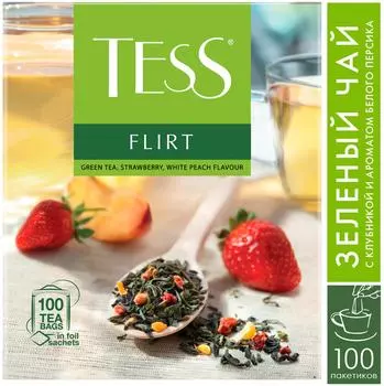 Чай Tess Flirt зеленый 100*1.5г - Vprok.ru Перекрёсток