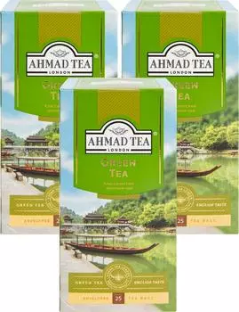 Чай зеленый Ahmad Tea Green Tea 25*2г (упаковка 3 шт.)