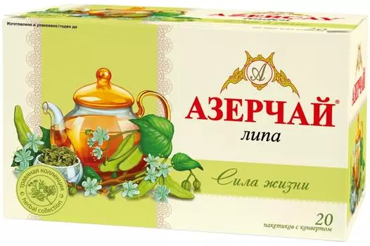 Чай зеленый Азерчай Сила жизни Липа 20*1.8г