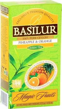 Чай зеленый Basilur Волшебные фрукты Ананас и Апельсин 25*1.5г
