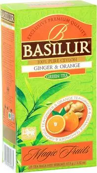 Чай зеленый Basilur Волшебные фрукты Имбирь и Апельсин 25*1.5г