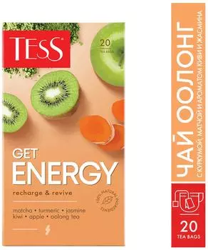 Чай зеленый Tess Get Energy 20*1.5г. Доставим до двери!