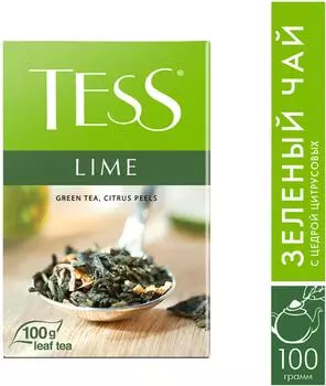 Чай зеленый Tess Lime 100г - Vprok.ru Перекрёсток
