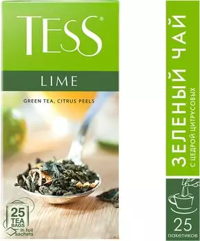 Чай зеленый Tess Lime 25*1.5г - Vprok.ru Перекрёсток