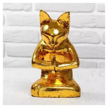 Сувенир дерево "Кот йог" 12х9х20 см
