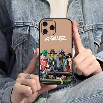 Чехол для телефона Rock Band Gorillaz для iPhone Mini 11 12 13 14 15 Pro XS Max X Plus SE XR, черный мягкий корпус iPhoneXSMAX